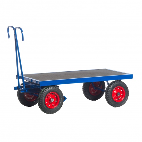 Rollcart Handpritschenwagen ohne Bordwände 2000x1000mm Ladefläche 1500kg Tragkraft Vollgummi