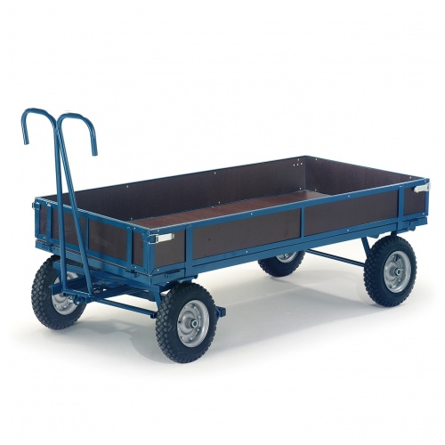 Rollcart Handpritschenwagen mit Holzbordwänden 2460x1210 mm Ladefläche Luft