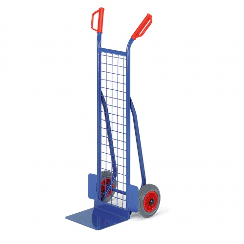 Rollcart kleine Gitter-Stapelkarre aus Stahlrohr 300mm Schaufelbreite Vollgummi/Luft