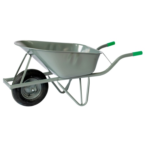 Rollcart Schubkarre aus Stahlrohr mit Luftrad und runder Stahlmulde 80l Volumen