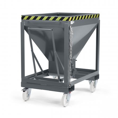 RR Industrietechnik Silowagen Typ RSLF 600dm³ fahrbar RAL 7005 Mausgrau