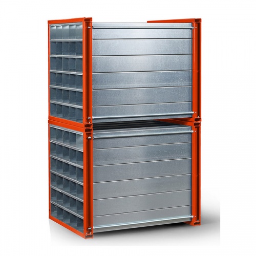 R+R Industrietechnik Wabenregal RWR-48/1 1000x1000x1000mm mit 48 Fächern RAL 2004 Reinorange