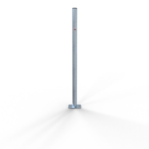 Schake Absperrpfosten aus Stahlrohr verzinkt Ø42x2,5mm mit Kunststoffkappe 900mm Überflur für Dübelbefestigung ohne Ösen