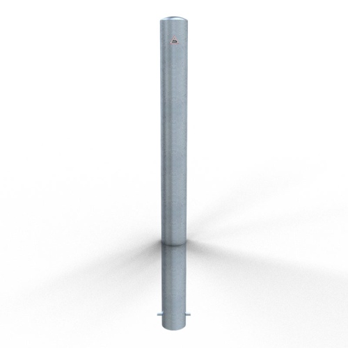 Schake Absperrpfosten ortsfest zum Einbetonieren aus Stahlrohr verzinkt Ø108x2,9mm und Stahlkappe 900mm Überflur