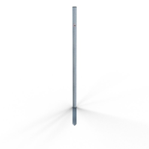 Schake Absperrpfosten aus Stahlrohr verzinkt Ø42x2,5mm mit Kunststoffkappe 900mm Überflur zum Einschlagen ohne Ösen