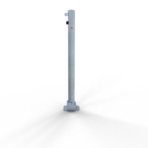 Schake Absperrpfosten umlegbar mit Dübelbefestigung für Vorhängeschloss aus Stahlrohr verzinkt Ø60x2,5mm mit Stahlkappe 900mm Überflur