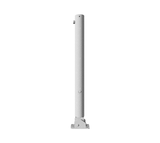 Schake Absperrpfosten umlegbar aus Stahlrohr verzinkt Ø76x2,5mm mit Dübelbefestigung, Dreikantverschluss und Stahlkappe 900mm Überflur