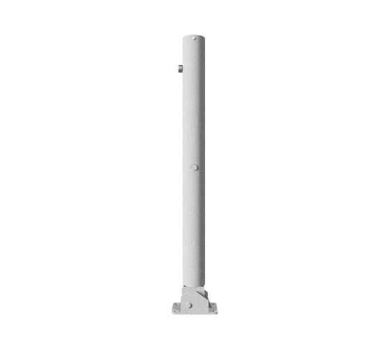 Schake Absperrpfosten umlegbar aus Stahlrohr verzinkt Ø76x2,5mm mit Dübelbefestigung, Profilzylinderschloss und Stahlkappe 900mm Überflur