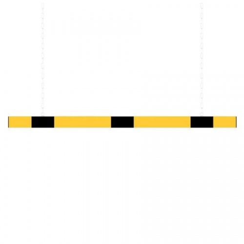 Schake Barriere gelb/schwarz mit Stahlkette
