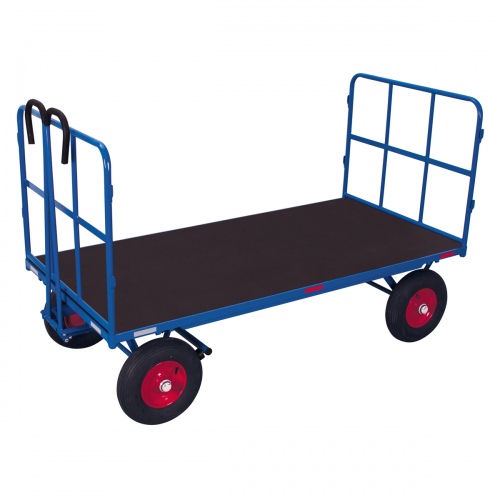 VARIOfit Handpritschenwagen mit 2 Rohrgitterwänden, bis 1250kg Traglast Luft-/ Vollgummibereifung