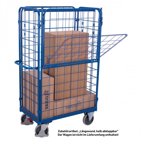 VARIOfit Längswand, hoch und halb abklappbar für Paket-/ Etagenwagen 1000x700mm