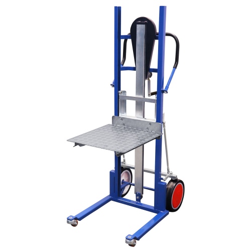VARIOfit Materialheber inkl. Gabelzinken und Ladeplattform mit Vollgummibereifung Enzianblau