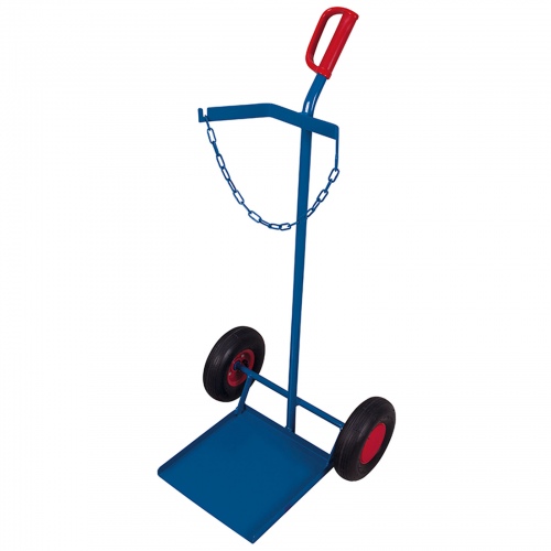VARIOfit Stahlflaschenkarre 100kg Tragkraft für 33kg Propangasflasche Luftbereifung