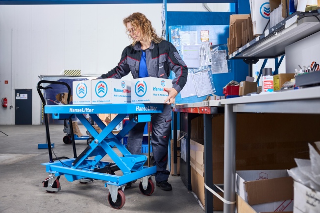Hanselifter manueller mobiler Hubtisch mit Waage SPA500W Hubhöhe 12020mm  Tragkraft 500kg