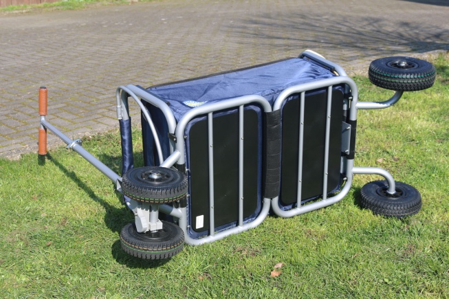 Beachtrekker faltbarer Bollerwagen Life mit integrierter Feststellbremse Blau und Luftreifen