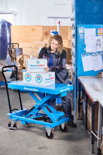 Hanselifter manueller mobiler Hubtisch mit Waage SPA500W Hubhöhe 12020mm  Tragkraft 500kg