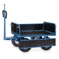 Fetra Handpritschenwagen mit Zugöse, Bordwänden und Polyurethanbereifung, 1140x740mm Ladefläche 750kg Tragkraft-small