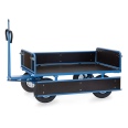 Fetra Handpritschenwagen mit Zugöse, Bordwänden und Polyurethanbereifung, 1540x840mm Ladefläche 750kg Tragkraft-small