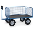 Fetra Handpritschenwagen mit Drahtgitterwänden und Polyurethanbereifung, 1535x895mm Ladefläche 750kg Tragkraft-small