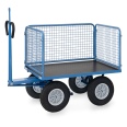 Fetra Handpritschenwagen mit Zugöse, Drahtgitterwänden und Polyurethanbereifung, 1135x795mm Ladefläche 750kg Tragkraft-small