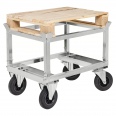Kongamek Palettenwagen verzinkt und verschweißt höhenverstellbar 704mm hoch ohne Bremse für Halbpaletten 800x600mm-small