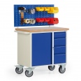 Protaurus Werkbankwagen Serie 300 mit Schrankfach, 4 Schubladen und Schlitzplatte Protaurus Werkbankwagen Serie 300 mit Schrankfach, 4 Schubladen und Schlitzplatte-small