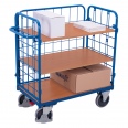 VARIOfit Dreiwandwagen, niedrig und vergittert mit 3 Etagen 1200x800mm-small
