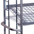 VARIOfit Etagenwagen mit Seiten aus Drahtgitter, Rohrschiebegriff und 3 neigbaren verzinkten Etagenböden 1650x650mm-small