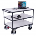 VARIOfit Schwerlast ESD Tischwagen mit Schiebegriff und 3 Ladeflächen 995x700mm-small