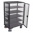 VARIOfit Etagenwagen, außen vergittert mit Flügeltür, Drehgriff und 5 Ladeflächen-small
