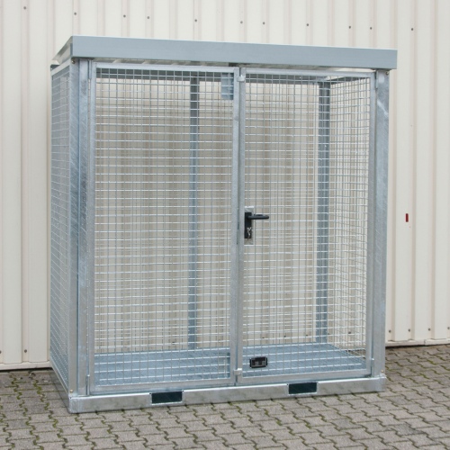 Bauer Gasflaschen-Container GFC-E/G M1 mit Gitterrostboden für 32x Gasflaschen Ø 230 mm