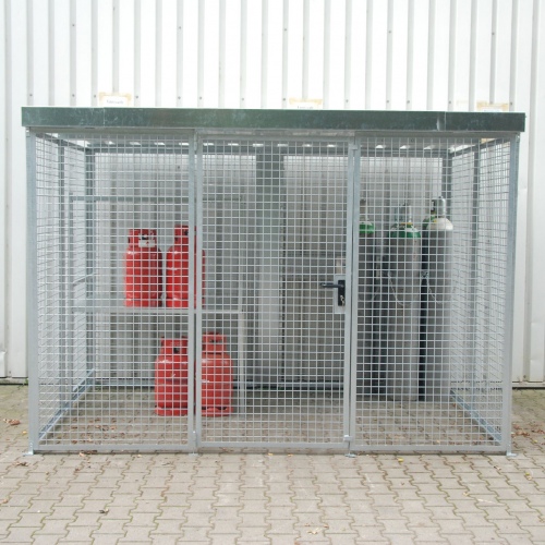 Bauer Gasflaschen-Container GFC-M5/D, mit Dach und Flügeltor für 104x Gasflaschen Ø 230 mm