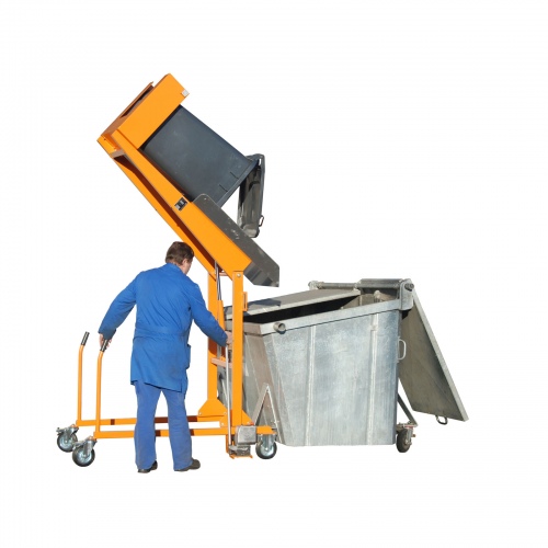 Bauer Mülltonnen-Kippstation MKS-H mit Handpumpe, lackiert, Resedagrün
