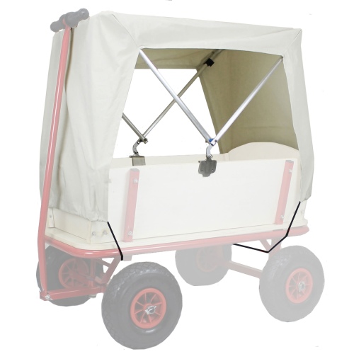 Beachtrekker Style Holz Bollerwagen Handwagen Blaubeere mit Sonnenverdeck