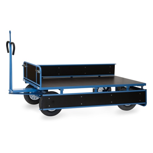 Fetra Handpritschenwagen mit Zugöse, Bordwänden und Polyurethanbereifung, 1940x940mm Ladefläche 750kg Tragkraft