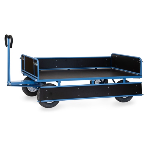 Fetra Handpritschenwagen mit Bordwänden und Polyurethanbereifung, 1940x940mm Ladefläche 750kg Tragkraft