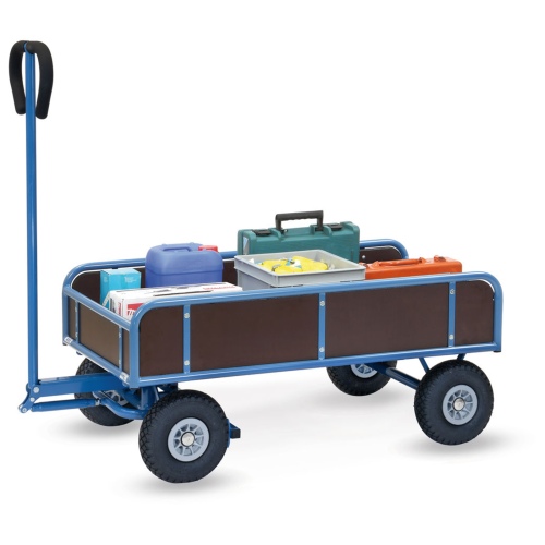 Fetra Handwagen 2-Achser mit 4 Wänden und Polyurethanbereifung, 1145x645mm Ladefläche