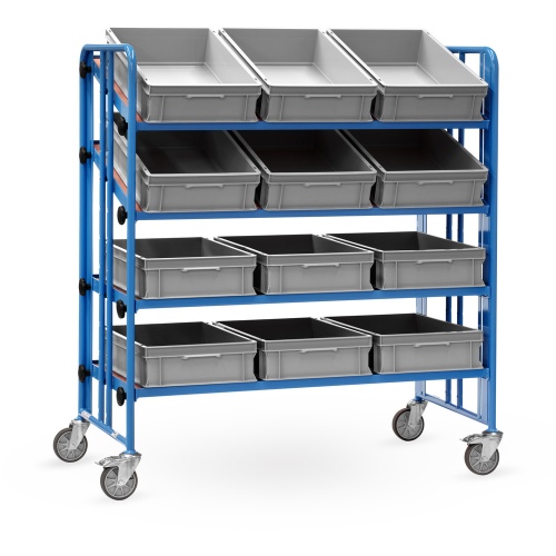 Fetra Montagewagen Baukasten-System 4 neigbare Böden 300kg Tragkraft mit Kästen
