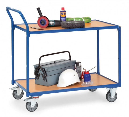 Fetra Tischwagen mit Holzwerkstoffplatten 2 Etagen 1135x600x1040mm Außenmaße