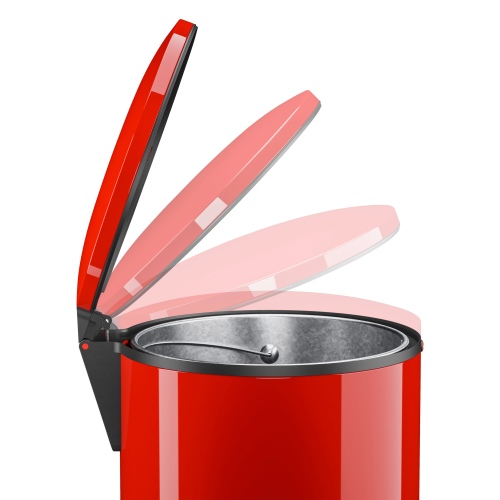 Hailo Pure XL Tret-Abfalleimer Rot
