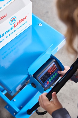Hanselifter manueller mobiler Hubtisch mit Waage SPA500W Hubhöhe 12020mm  Tragkraft 500kg
