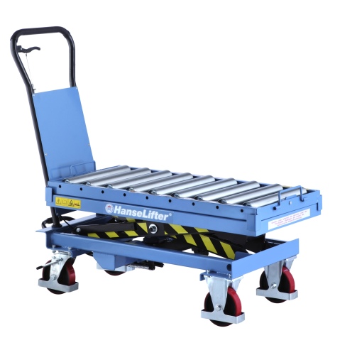 Hanselifter Hubtischwagen mit Rollenbahn SPR500 Hubhöhe 1054mm Tragkraft 500kg