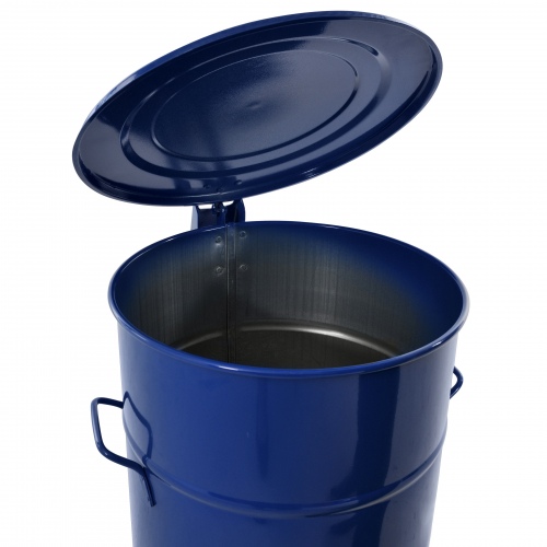Kongamek Abfallbehälter in blau aus Blech mit Fußpedal 30l Volumen
