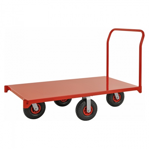 Kongamek extra grosser Plattformwagen in rot 1550x760x1050mm mit Schiebegriff Luftbereifung