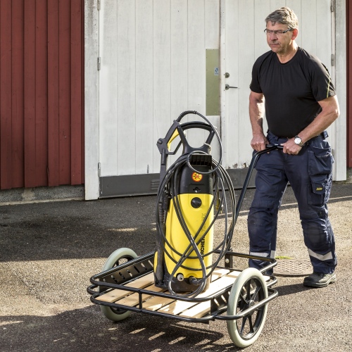 Kongamek Handwagen in schwarz 1600x910x900mm mit Luftbereifung und 150kg Tragkraft