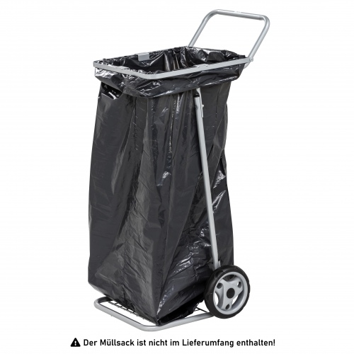 Kongamek Müllsackständer in grau 580x470x940mm Vollgummibereifung mit 50kg Tragkraft für 125l-Säcke