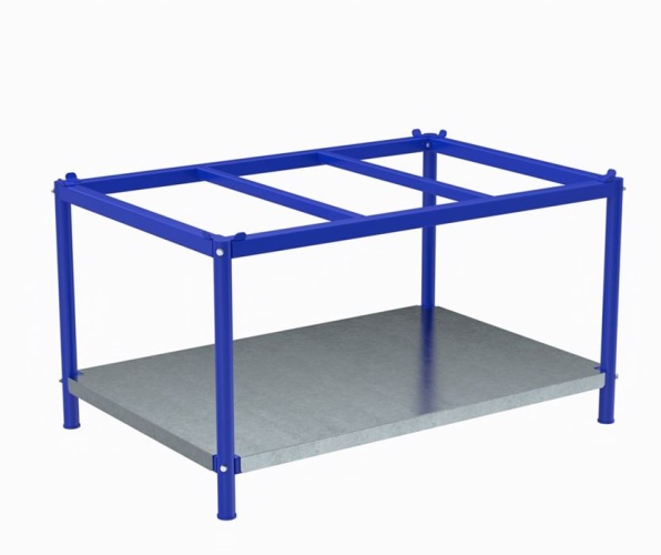 Kongamek Palettentisch mit Palettenheber in Blau bis 1000kg Tragkraft