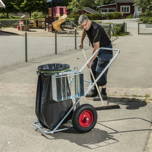 Kongamek Reinigungswagen in gelb 1200x820x1000 mit Luftbereifung Ø400mm