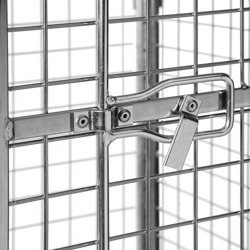 Kongamek Sicherheitscontainer 1200x800x1870mm verzinkt mit Gitterboden, 4 Gitterwänden, Tür ohne Bremse