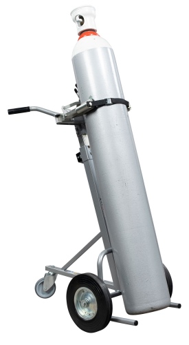 Manuvit Sackkarre für Transport von Gasflaschen mit 200x300mm Durchmesser u. patentierten Hebesystem Backenmodell automatische Klemmung